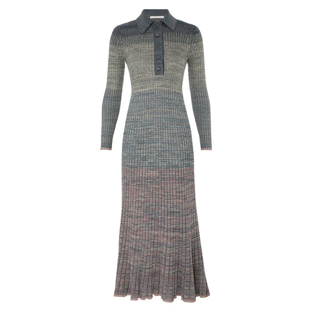 Zimmermann Blue and Gray Long Sleeve Dress